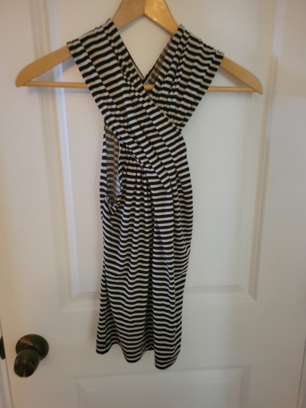 Women's The Limited Black & White Striped Twist Top